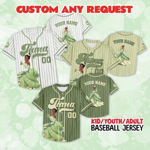Custom Tiana The Princess and the Frog Baseball Jersey, Disney Tiana Princess Jersey Shirt, Birthday Gifts, Disney Baseball Fan Lover Gift