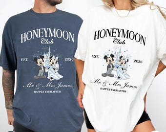 Mickey Minnie Just Married Matching Shirts, Disney Bride Shirts Comfort Colors®, Honeymoon Gifts, Bride Disney Ears Shirt, Just Married Gift