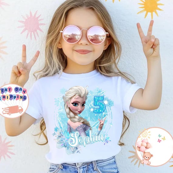 Princess Anna & Elsa Birthday Shirt, Custom Frozen Birthday Girl Shirt, Disney Family Matching Birthday Tee, Disneyland Birthday Party Tee