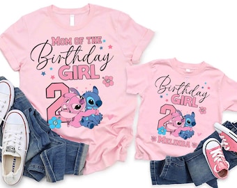 Disneyworld Stitch Kids Birthday Shirt, WDW Disney Birthday Girl Shirt, Stitch Angel Birthday Boy Shirt, Lilo Stitch Kids Birthday Shirt