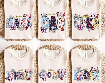 Custom Name Spidey and His Amazing Friends Birthday Spiderman shirts Custom Kids Spidey Shirt, Birthday Boy Shirt, Ghost Spider Spin Mom Dad