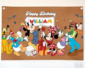 Mickey Mouse Clubhouse Birthday Backdrop, Mickey & Friends Birthday Banner, Mouse Clubhouse Party Decor, Birthday Party