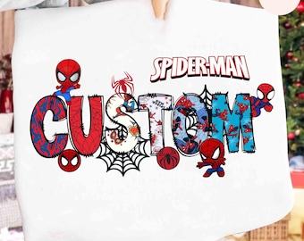 Custom Spiderman Birthday Boy Shirt, Family Birthday Shirt, Custom Age Birthday Shirt, Spider Web Shirt, Custom Birthday Shirt, Spider Shirt