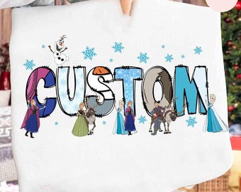 Custom Disney Frozen Shirt, Custom Princess Elsa and Anna Shirt, Disneyland Olaf Princess Birthday Party Shirt, Mom Dad Magical Castle tee