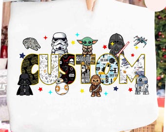 Personalized Star Wars Character Shirt, Custom Boy Girl Shirt, Name Kids Shirt, Disneyland Family Matching Tee, Birthday Theme,Galaxy's Edge