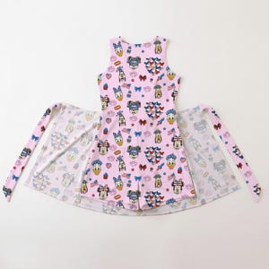 Mickey and Friends 4th Of July Tennis Dress, Mickey Mouse Balloon Outfit, Vintage Disney Park Costume,Toddler Girl Birthday Gift Summer Trip bild 6