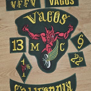 Vagos nomads/California mc 35cm iron on embroidered set