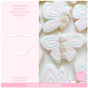 Widespread Butterfly Cookie Cutter, STL File, 3D Printable Cookie Cutter, Instant Download, Sweet Cookie Cutter Co