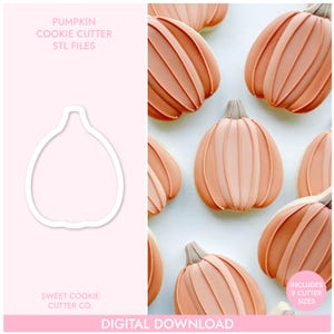Pumpkin Cookie Cutter, STL File, 3D Printable Cookie Cutter, Instant Download, Sweet Cookie Cutter Co