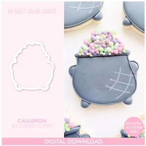 Cauldron STL Cookie Cutter File, 3D Printable, Instant Download