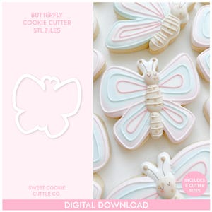 Butterfly Cookie Cutter, STL File, 3D Printable Cookie Cutter, Instant Download, Sweet Cookie Cutter Co