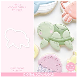 Turtle Cookie Cutter, STL-bestand, 3D-afdrukbare Cookie Cutter, Instant Download, Sweet Cookie Cutter Co