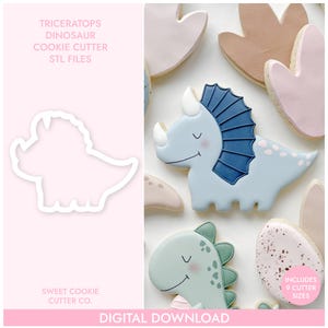 Triceratops Dinosaur Cookie Cutter, STL File, 3D Printable Cookie Cutter, Instant Download, Sweet Cookie Cutter Co