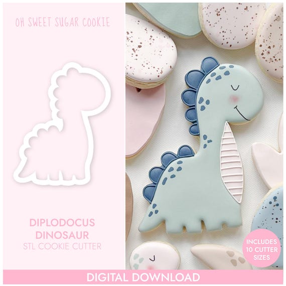 Diplodocus Dinosaur STL Cookie Cutter File, 3D Printable, Instant Download