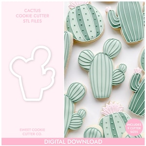 Cactus Cookie Cutter, STL File, 3D Printable Cookie Cutter, Instant Download, Sweet Cookie Cutter Co