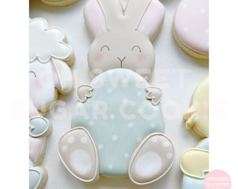 Bunny Holding an Egg Cookie Cutter STL File, 3D Printable, Instant Digital Download