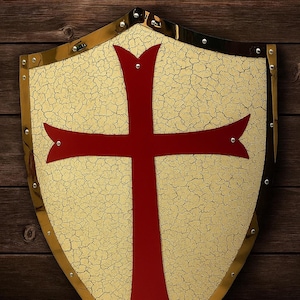Templar Knight Red Cross Crusader Medieval Shield Battle Knight Larp Templar Shield
