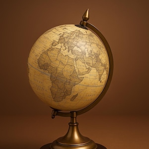 8&quot; Inch World Globe Exclusive vintage finish Vintage look Globe Rotating Desk Globe, Educational Use, Antique Finish, Premium Quality