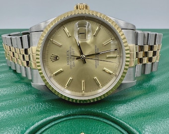 Rolex 16233 Datejust Stainless Steel and 18k 36mm 1991 Watch
