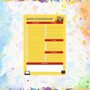 Back To School Checklist