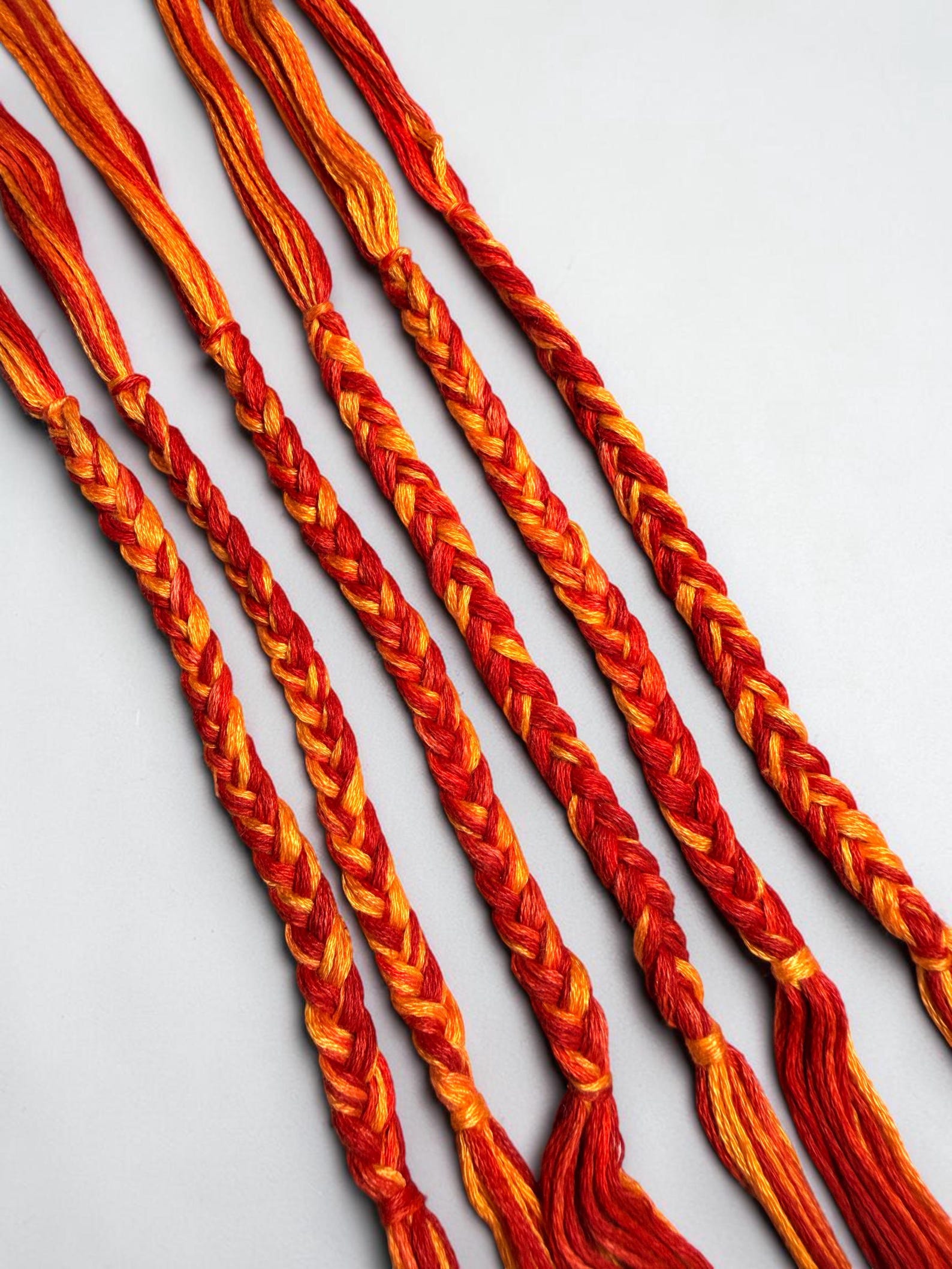 Handmade Red & Orange Traditional Rakhi Bracelet Set | 6 Pack Sacred Thread Rakhi for Brother | Raksha Bandhan Gift