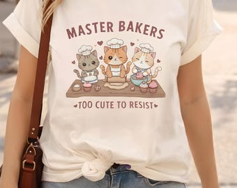 Cat Shirt Gift for Baker Mom Funny Baking Lover Gift for Cat Mom Kawaii Cat Tee
