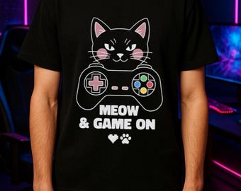Camiseta "Miau y a jugar" para amantes de los gatos / Camiseta divertida para amantes de los gatos / Regalo para ella