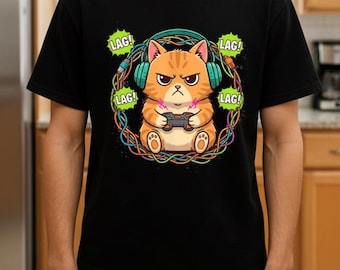 Camiseta de gato gamer / Camiseta divertida para gamers / Regalo para amantes de los gatos y gamers