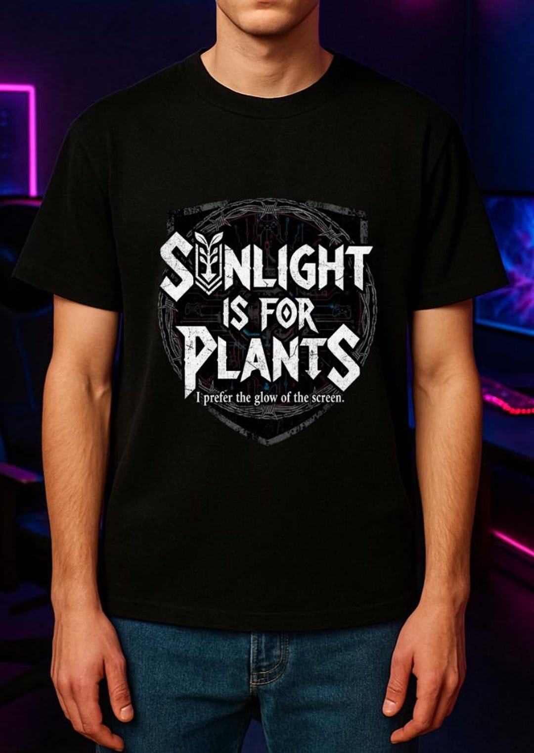 Sunlight is for Plants Gamer T-shirt | Funny Video Game Tee for ...
