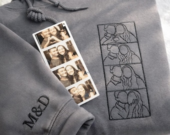 Sudadera con capucha bordada con foto de pareja: regalo de boda personalizado
