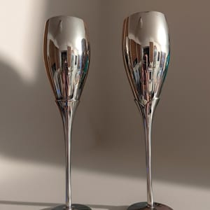 Pair of Silver Wine Glasses, Champaign Goblets