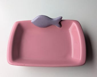 Fisch-Teller für Kitty Katze, Keramik, spülmaschinenfest
