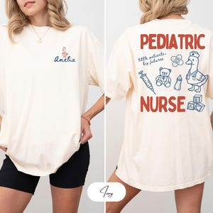 Colores Confortables: Pequeños Pacientes, Gran Futuro, Camiseta de Enfermera Pediátrica, Camiseta de la Semana de la Enfermera, Regalos para Enfermeras de Servicios Pediátricos, Regalo de Agradecimiento para Enfermeras Pediátricas imagen 1