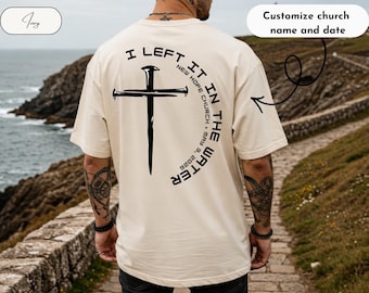 Camiseta personalizada de regalo de bautismo para adultos para hombres y mujeres. "Lo dejé en el agua", regalo cristiano para bautismo de adolescentes, ropa religiosa, regalo para nuevos creyentes.