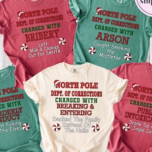 20 Zitate und benutzerdefinierte Nordpol-Korrektur-Shirt Lustige Familien-passende Weihnachts-Hemd Nordpol-Korrektur-Shirt Weihnachtshemden GR00