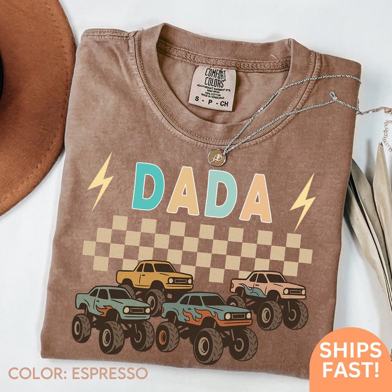 Monster Truck Dada Shirt, Fathers Day Shirt, Family Birthday Party Shirt, Monster Truck Dad Shirt, Monster Jam Shirt, Comfort Colors C529 image 8