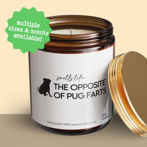 Pug Gift Candle Funny Dog Lover Quirky Fart Humor Unique Candle Ideal for Pug Owners Perfect Pet Parent Dog Gift Candle