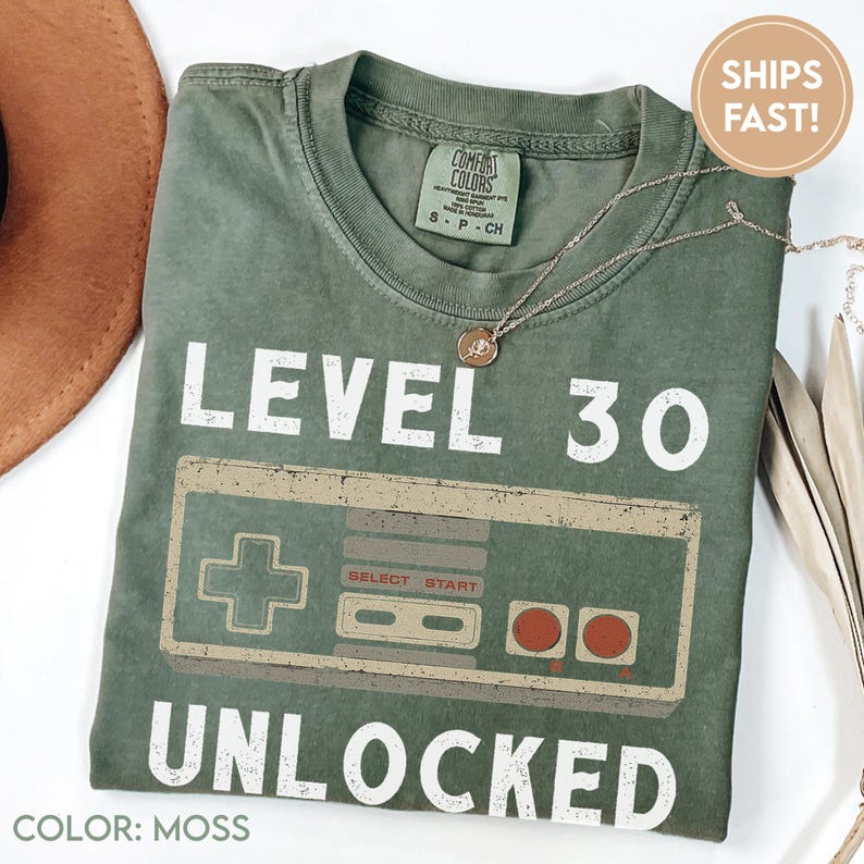 30th Birthday Gift For Him, 30 Birthday Shirt For Men Women, Level 30 Unlocked, Gamer Party Shirts C525_30 image 7