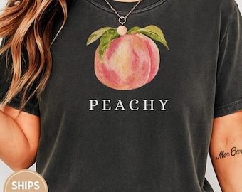 Peach T-Shirt, Vintage Graphic Fruit Shirt, Aesthetic Fruit Shirt, Boho Shirt, Fruit Tee, Peach Shirt, Peach Graphic T-Shirt, Gift shirt C57