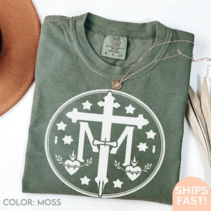 Miraculous Medal Marian Cross Sweatshirt, Miraculous Medal Sweater, Catholic Gifts, Catholic Sweatshirt, Christian Shirt Religion Gifts C315
