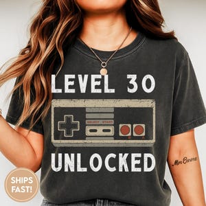 30th Birthday Gift For Him, 30 Birthday Shirt For Men Women, Level 30 Unlocked, Gamer Party Shirts C525_30 image 5