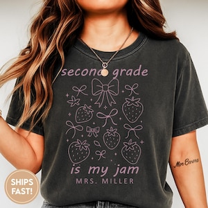 Comfort kleuren leraar shirt, shirt leraar tweede leerjaar, shirt tweede leerjaar, T-shirt leraar 2e leerjaar, opvoeder terug naar school shirt G032_2nd