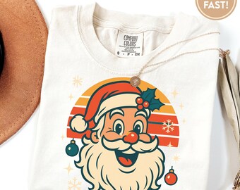 Retro Santa Claus Shirt, Vintage Santa Tee, Santa Claus Shirt, Classic Christmas, Christmas Shirt for Women, Christmas Gift, Holiday G080_2