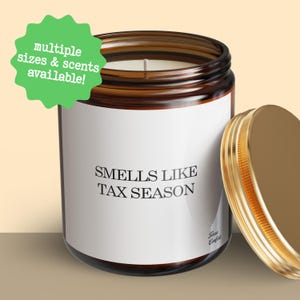 Accountant Gift Tax Season Custom Candle Funny Unique Handmade Personalized Present For CPA Tax Preparer Thank You Appreciation