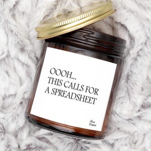 Office Gift Funny Candle This Calls For A Spreadsheet Custom Candle Funny Office Gift For Data Lovers Coworker Gift Boss Gift