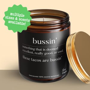 Smells Bussin Soy Candle, Teen Candle, Bedroom Decor, Smells like candle, Teen Birthday Gift, Funny Candle for Teens, Bussin Candle, Rizz em