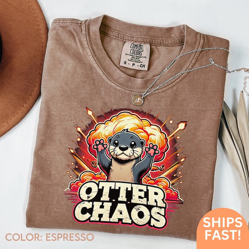 Otter Chaos Shirt, Otter Clothes, Cute Funny Sea Otter Shirt, Otter Gift, Funny Otter Shirt, Sea Otters, River Otters Shirt Otter Lover C192 image 1