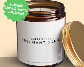 Smells Like Pregnant Sonic Vegan Soy Wax Candle, 9oz, Funny Gift Candle, Choose your scent, Gift for friend Shadow the hedgehog meme