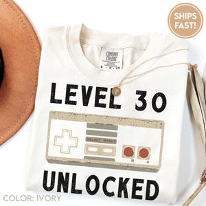 30th Birthday Gift For Him, 30 Birthday Shirt For Men Women, Level 30 Unlocked, Gamer Party Shirts C525_30 image 4
