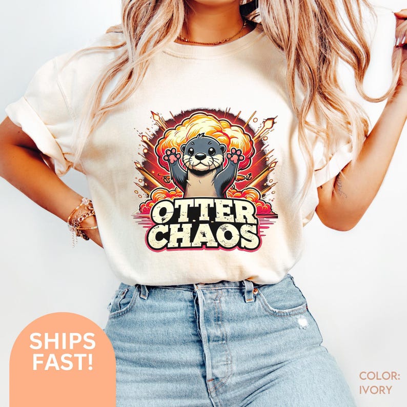 Otter Chaos Shirt, Otter Clothes, Cute Funny Sea Otter Shirt, Otter Gift, Funny Otter Shirt, Sea Otters, River Otters Shirt Otter Lover C192 image 2